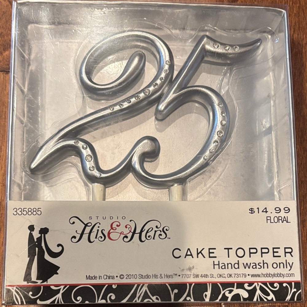 Silver Cake Topper